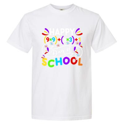 Math Formula Happy 100 Days Of School Math Teacher 100th Day Gift Garment-Dyed Heavyweight T-Shirt