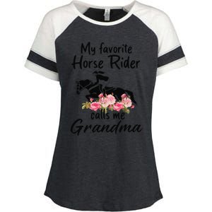 My Favorite Horse Rider Calls Me Grandma Funny Mother's Day Enza Ladies Jersey Colorblock Tee