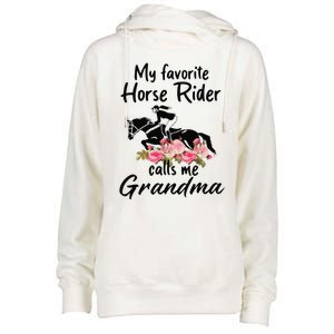 My Favorite Horse Rider Calls Me Grandma Funny Mother's Day Womens Funnel Neck Pullover Hood