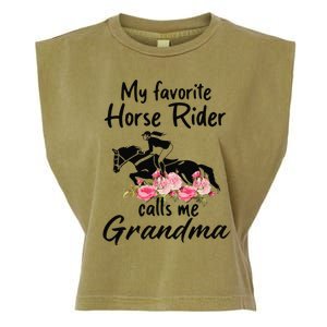 My Favorite Horse Rider Calls Me Grandma Funny Mother's Day Garment-Dyed Women's Muscle Tee