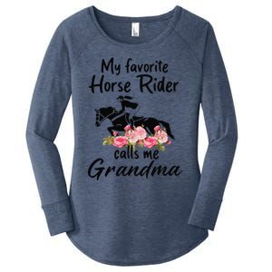 My Favorite Horse Rider Calls Me Grandma Funny Mother's Day Women's Perfect Tri Tunic Long Sleeve Shirt