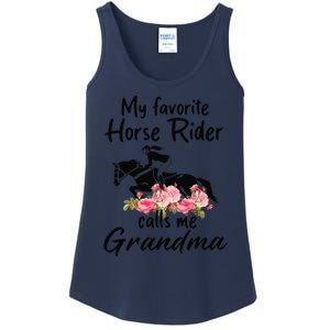 My Favorite Horse Rider Calls Me Grandma Funny Mother's Day Ladies Essential Tank