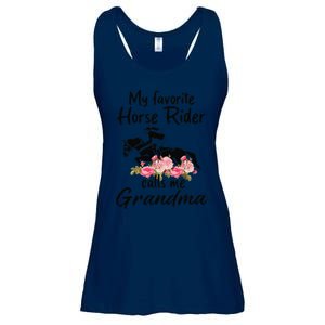 My Favorite Horse Rider Calls Me Grandma Funny Mother's Day Ladies Essential Flowy Tank