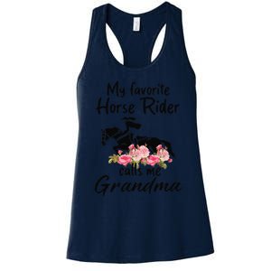 My Favorite Horse Rider Calls Me Grandma Funny Mother's Day Women's Racerback Tank