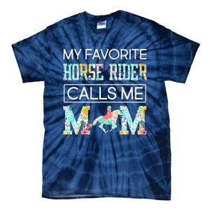 My Favorite Horse Rider Calls Me Mom Funny Mother's Day Tie-Dye T-Shirt