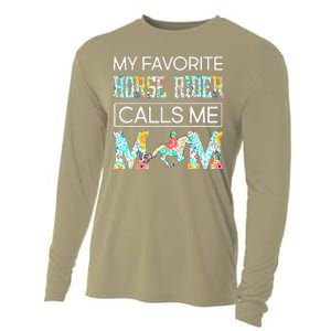 My Favorite Horse Rider Calls Me Mom Funny Mother's Day Cooling Performance Long Sleeve Crew