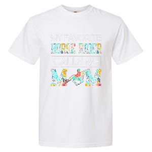 My Favorite Horse Rider Calls Me Mom Funny Mother's Day Garment-Dyed Heavyweight T-Shirt