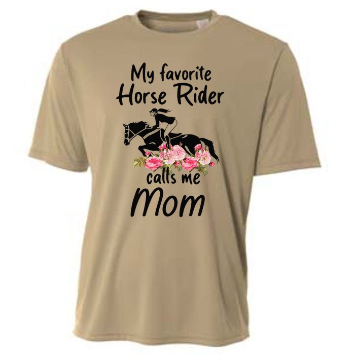 My Favorite Horse Rider Calls Me Mom Funny Mother's Day Cooling Performance Crew T-Shirt