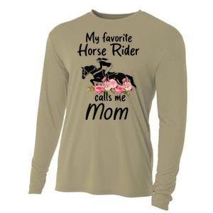 My Favorite Horse Rider Calls Me Mom Funny Mother's Day Cooling Performance Long Sleeve Crew