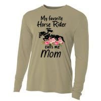 My Favorite Horse Rider Calls Me Mom Funny Mother's Day Cooling Performance Long Sleeve Crew