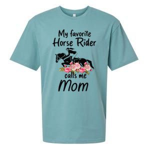 My Favorite Horse Rider Calls Me Mom Funny Mother's Day Sueded Cloud Jersey T-Shirt