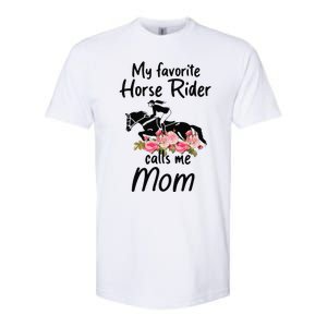 My Favorite Horse Rider Calls Me Mom Funny Mother's Day Softstyle CVC T-Shirt