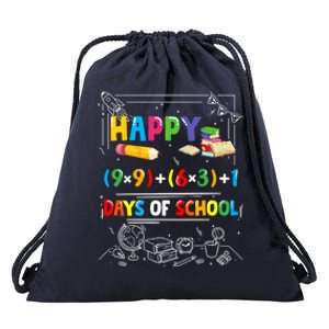 Math Formula Happy 100 Days Of School Virtual Teachers Funny Gift Drawstring Bag