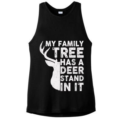 My Family Has A Deer Stand In It Ladies PosiCharge Tri-Blend Wicking Tank