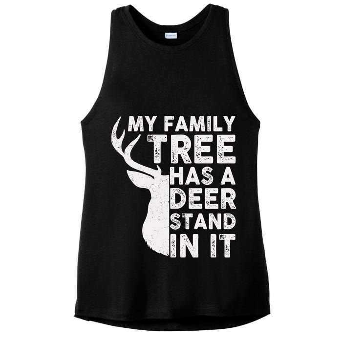 My Family Has A Deer Stand In It Ladies PosiCharge Tri-Blend Wicking Tank