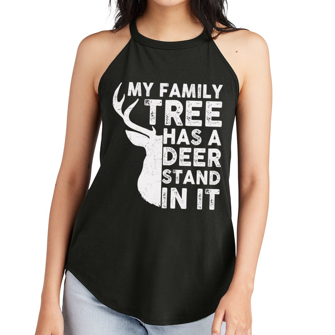 My Family Has A Deer Stand In It Women's Perfect Tri Rocker Tank