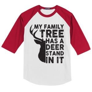 My Family Has A Deer Stand In It Kids Colorblock Raglan Jersey