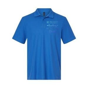 My Favorite Hockey Player Calls Me Nana Gift Softstyle Adult Sport Polo