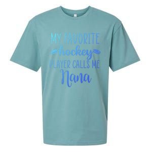 My Favorite Hockey Player Calls Me Nana Gift Sueded Cloud Jersey T-Shirt