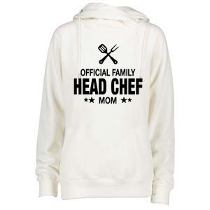 Mom Family Head Chef Great Gift Funny Cooking Mom Gift Womens Funnel Neck Pullover Hood