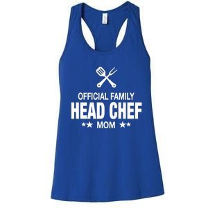 Mom Family Head Chef Great Gift Funny Cooking Mom Gift Women's Racerback Tank