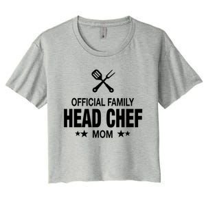 Mom Family Head Chef Great Gift Funny Cooking Mom Gift Women's Crop Top Tee