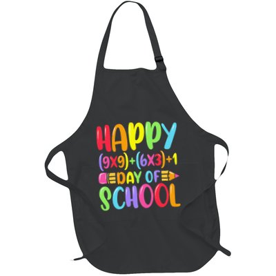 Math Formula Happy 100 Days Of School Teacher Mathematics Full-Length Apron With Pockets