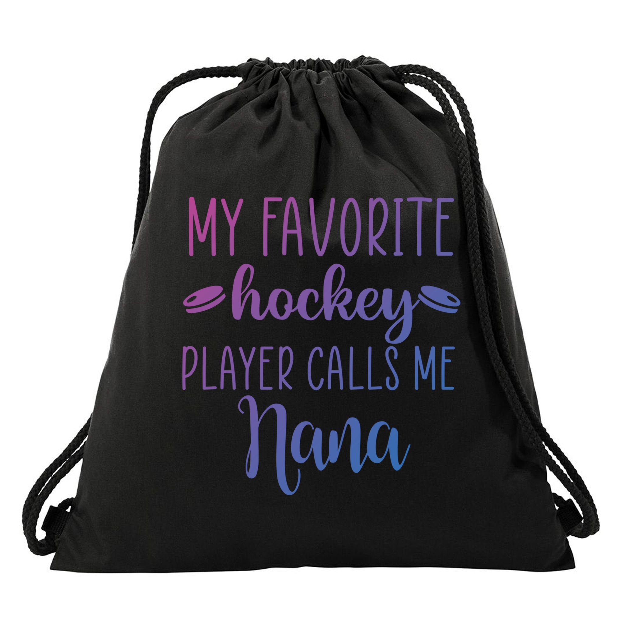 My Favorite Hockey Player Calls Me Nana Gift Drawstring Bag