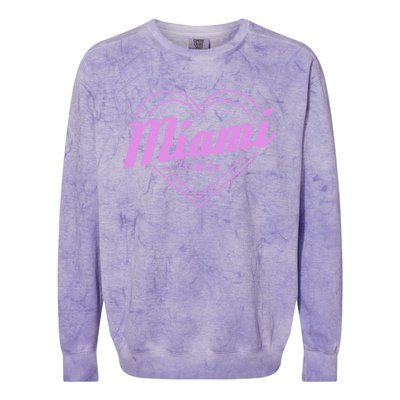 Miami Florida Heart Pride Girls Fl Miami Gift Colorblast Crewneck Sweatshirt