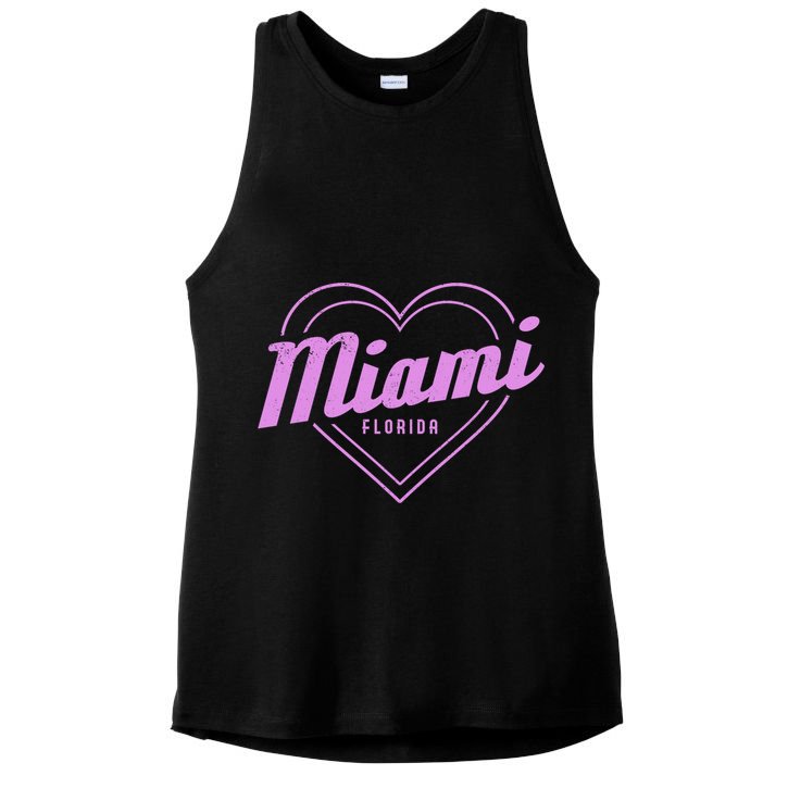 Miami Florida Heart Pride Girls Fl Miami Gift Ladies PosiCharge Tri-Blend Wicking Tank