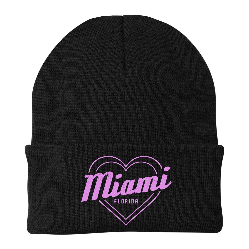 Miami Florida Heart Pride Girls Fl Miami Gift Beanie