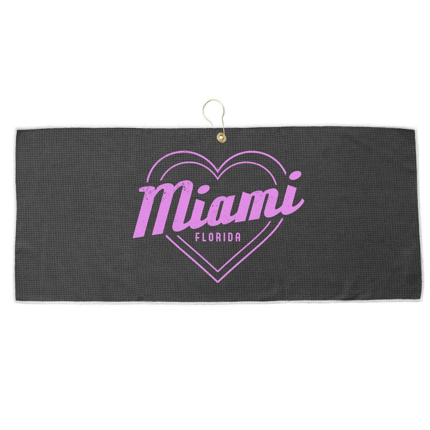Miami Florida Heart Pride Girls Fl Miami Gift Large Microfiber Waffle Golf Towel