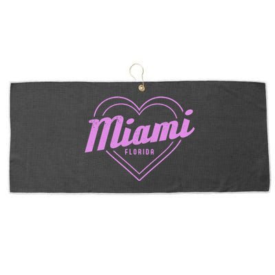 Miami Florida Heart Pride Girls Fl Miami Gift Large Microfiber Waffle Golf Towel