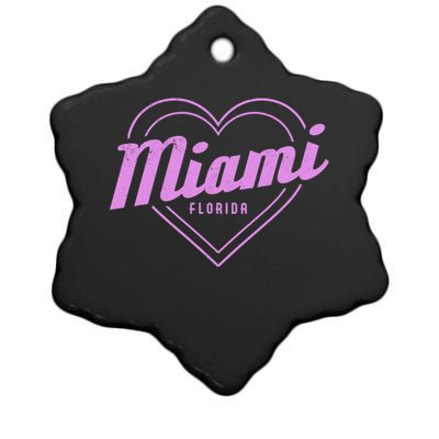 Miami Florida Heart Pride Girls Fl Miami Gift Ceramic Star Ornament