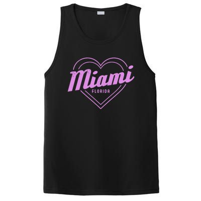 Miami Florida Heart Pride Girls Fl Miami Gift PosiCharge Competitor Tank