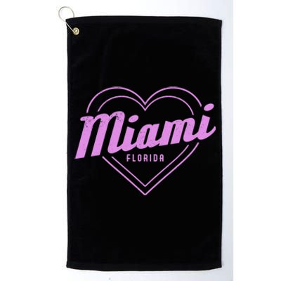 Miami Florida Heart Pride Girls Fl Miami Gift Platinum Collection Golf Towel