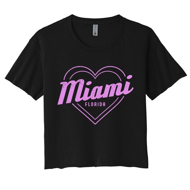 Miami Florida Heart Pride Girls Fl Miami Gift Crop Top