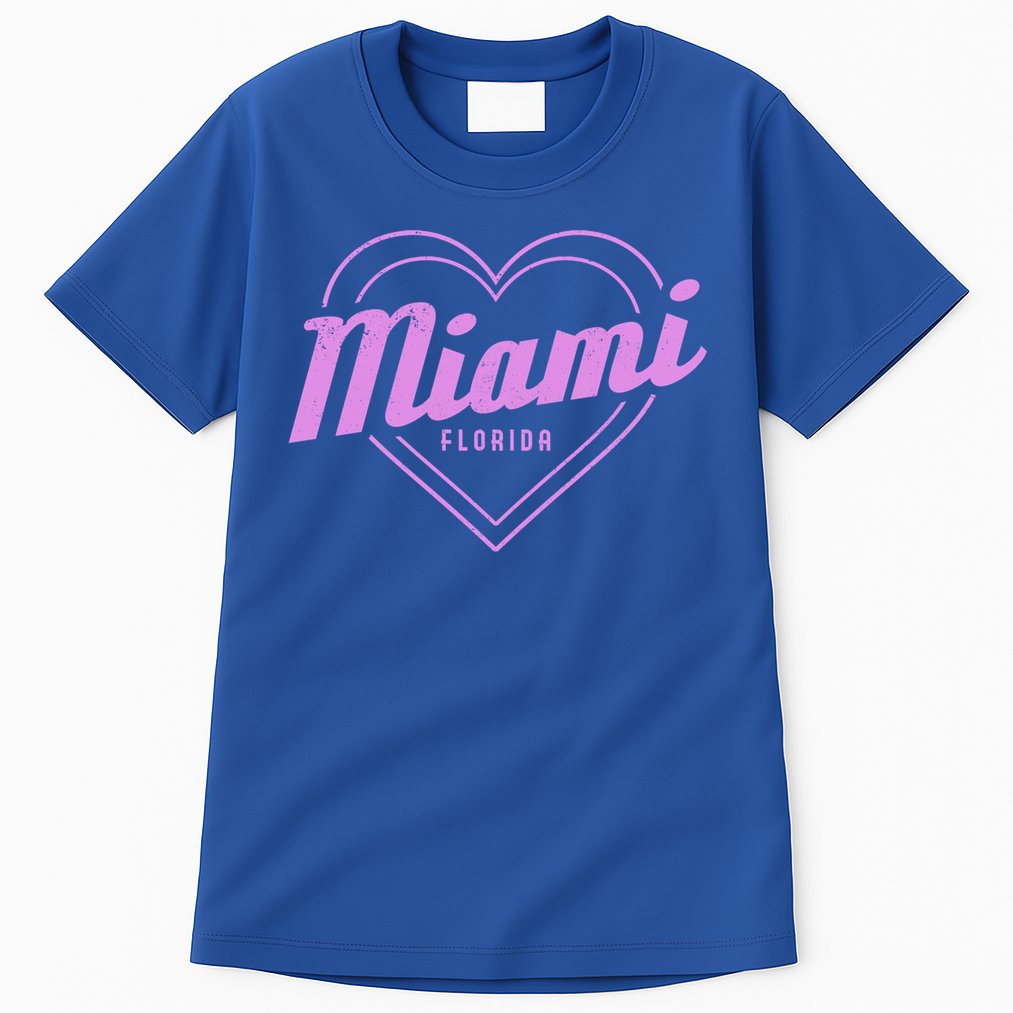 Miami Florida Heart Pride Girls Fl Miami Gift Tall T-Shirt