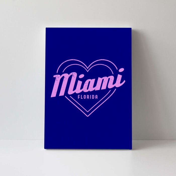 Miami Florida Heart Pride Girls Fl Miami Gift Canvas