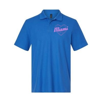 Miami Florida Heart Pride Girls Fl Miami Gift Softstyle Adult Sport Polo