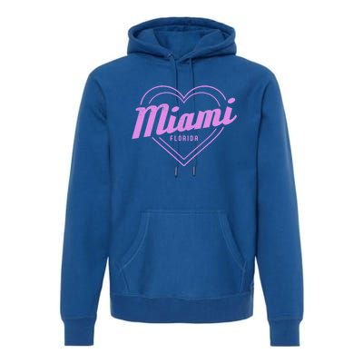 Miami Florida Heart Pride Girls Fl Miami Gift Premium Hoodie