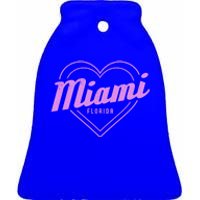 Miami Florida Heart Pride Girls Fl Miami Gift Ceramic Bell Ornament