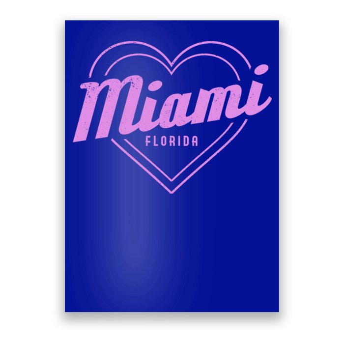 Miami Florida Heart Pride Girls Fl Miami Gift Poster