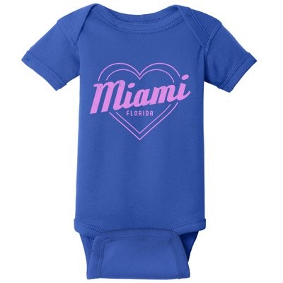 Miami Florida Heart Pride Girls Fl Miami Gift Baby Bodysuit