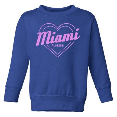 Miami Florida Heart Pride Girls Fl Miami Gift Toddler Sweatshirt