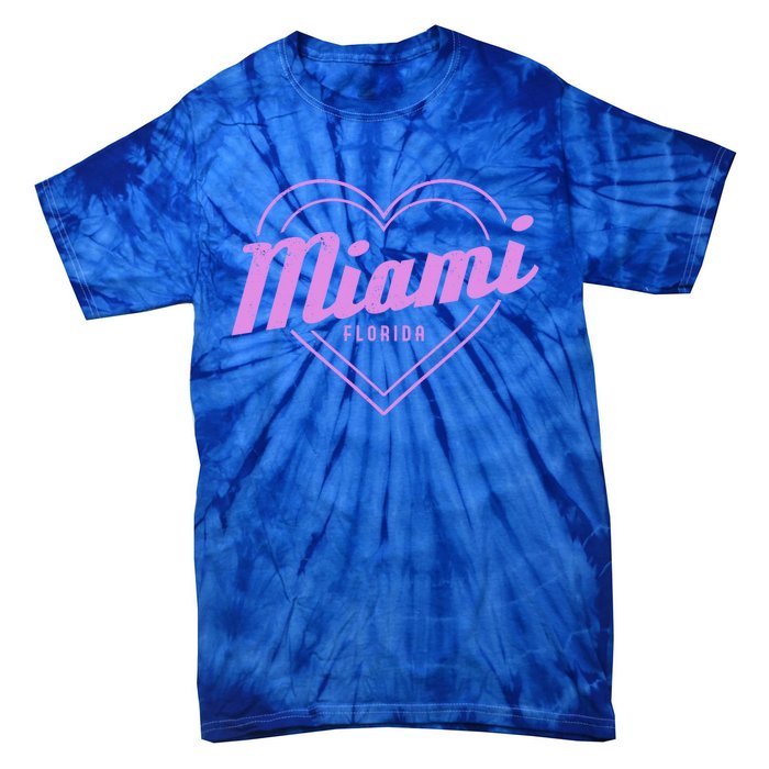 Miami Florida Heart Pride Girls Fl Miami Gift Tie-Dye T-Shirt