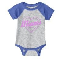 Miami Florida Heart Pride Girls Fl Miami Gift Infant Baby Jersey Bodysuit