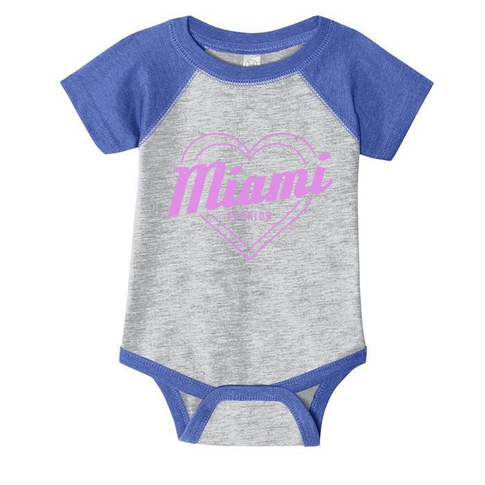 Miami Florida Heart Pride Girls Fl Miami Gift Infant Baby Jersey Bodysuit