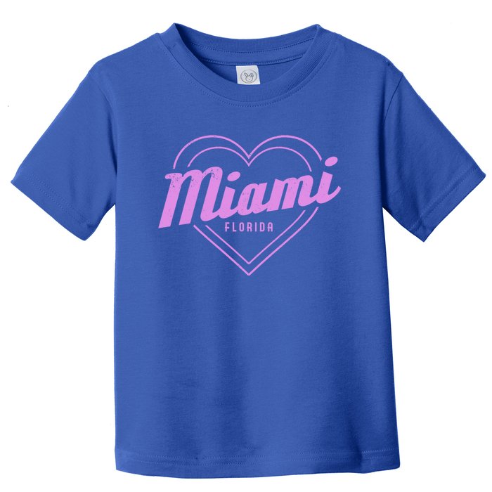 Miami Florida Heart Pride Girls Fl Miami Gift Toddler T-Shirt