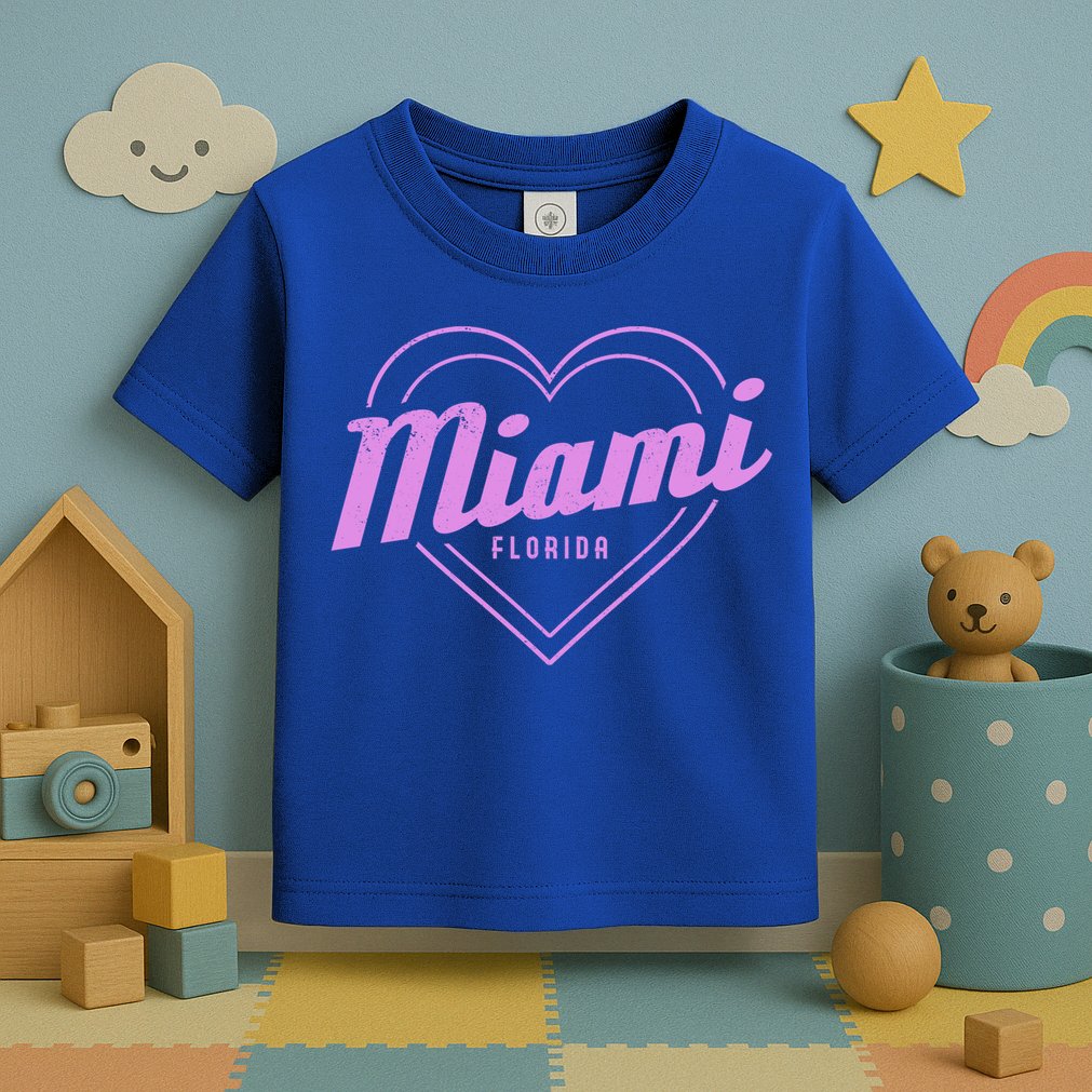 Miami Florida Heart Pride Girls Fl Miami Gift Toddler T-Shirt
